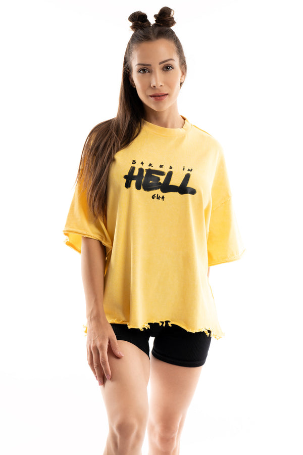 D.N.A Unisex Oversize Crop Tričko HELL